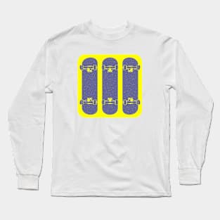 Three Blue Skateboards Long Sleeve T-Shirt